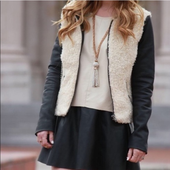 American Eagle Outfitters Jackets & Blazers - AMERICAN EAGLE Faux Leather Shearling Jacket Small